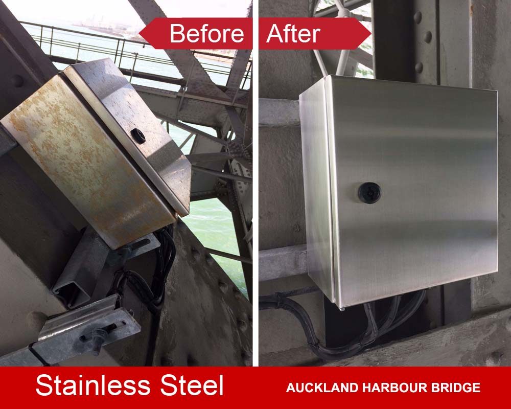 Stainless cabinets protected with ProtectaClear DIY coating to stop rustinless steel rusting