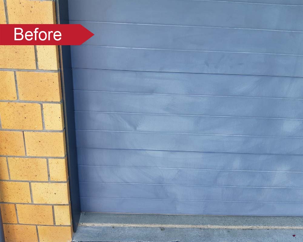 Faded garage doors can be restored with an Everbrite DIY Coating