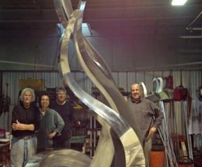 Highly polished stainless steel sculpture protected with ProtectaClear to stop teastaining and prevent grubby finger prints