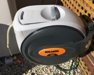 Restored Hose reel - faded hard plastic coated with Everbrite
